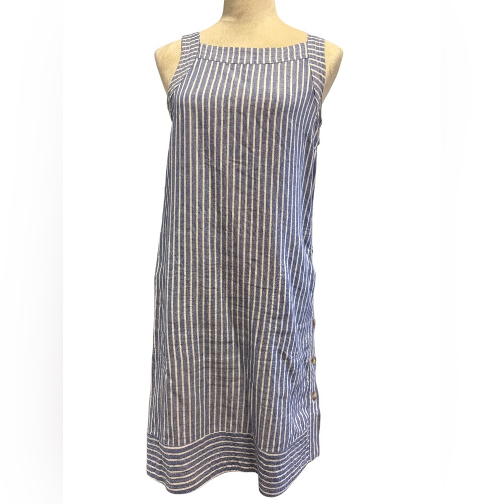 NWOT ForCynthia Linen Denim Blue and White Stripe Dress - XS/S - Picture 2 of 10